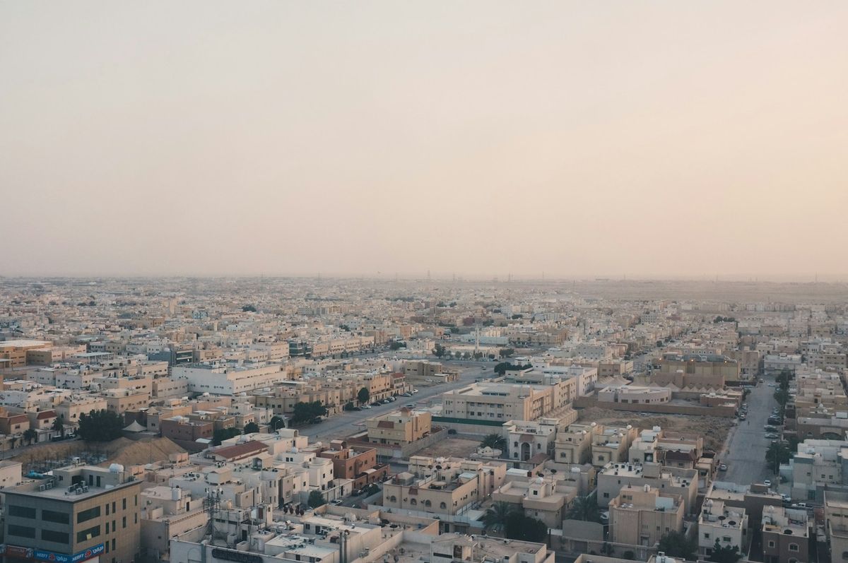 Aerial view of Riyadh city, Saudi Arabia