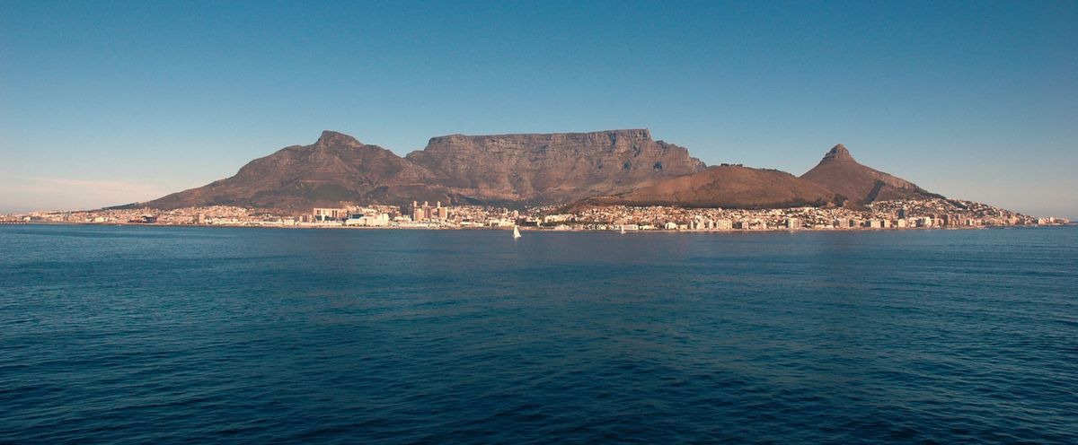 Table Mountain rising above Cape Town, South Africa