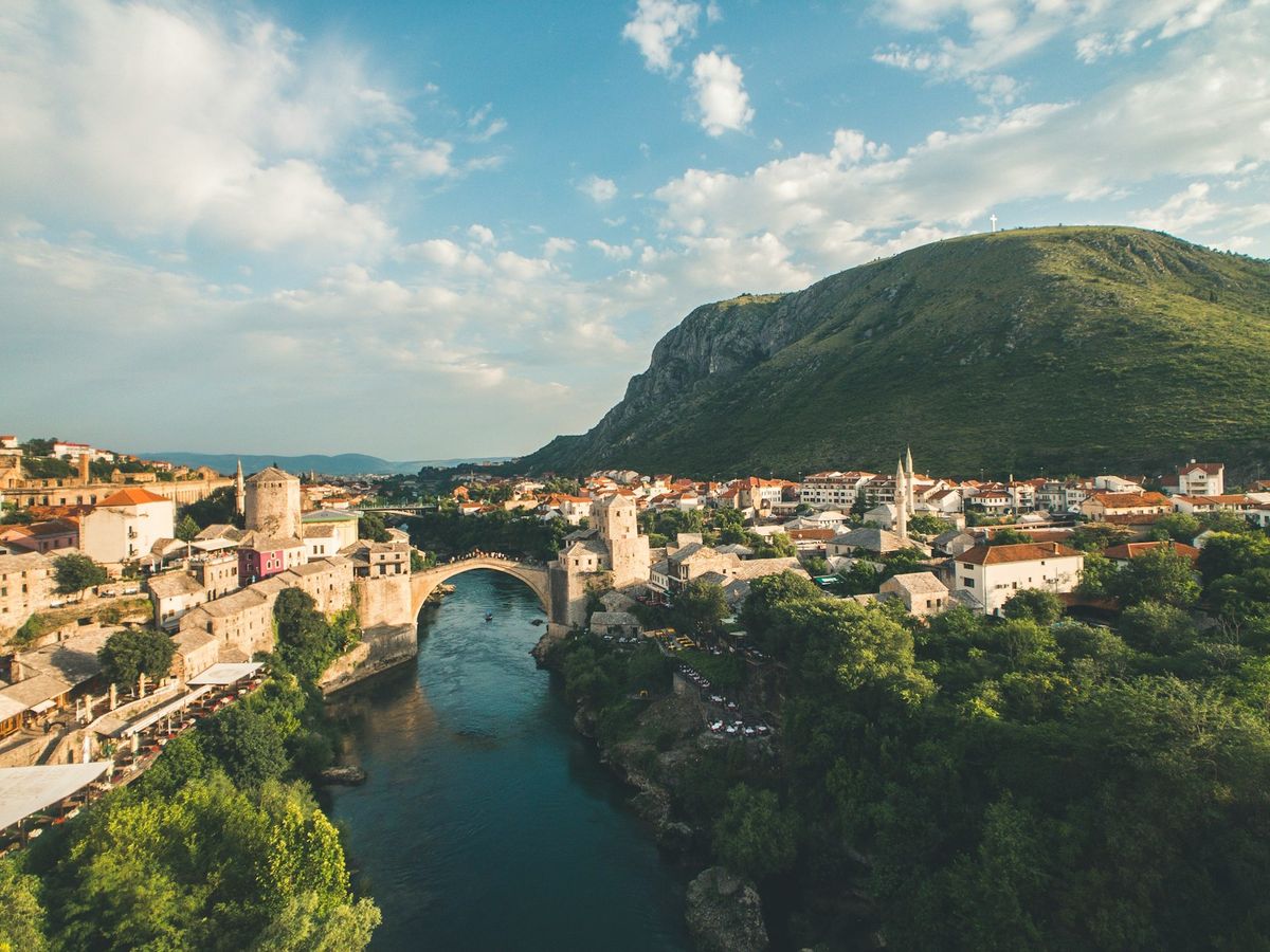 The Stari Most stone bridge in Mostar, Bosnia and Herzegovina