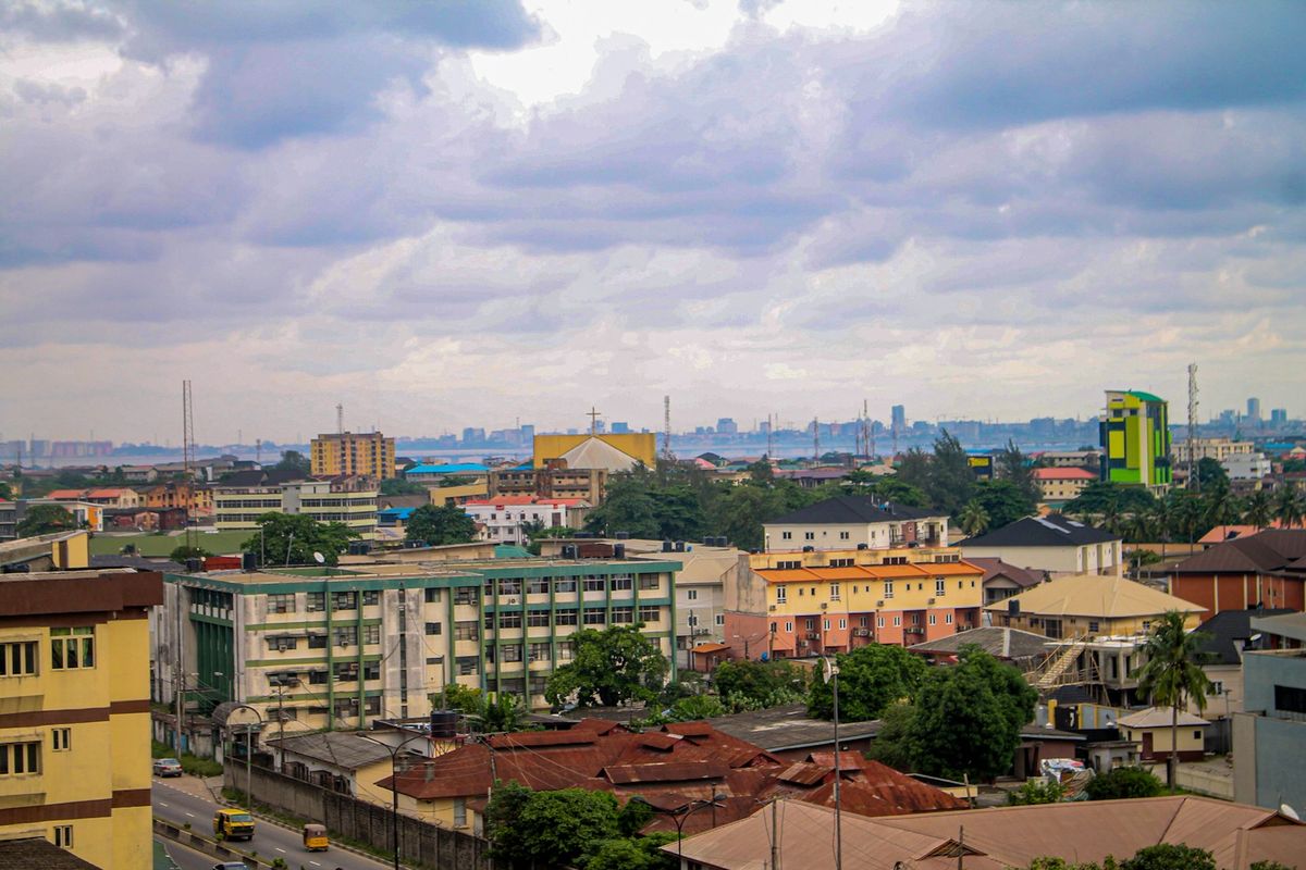 Lagos city skyline in Nigeria, West Africa