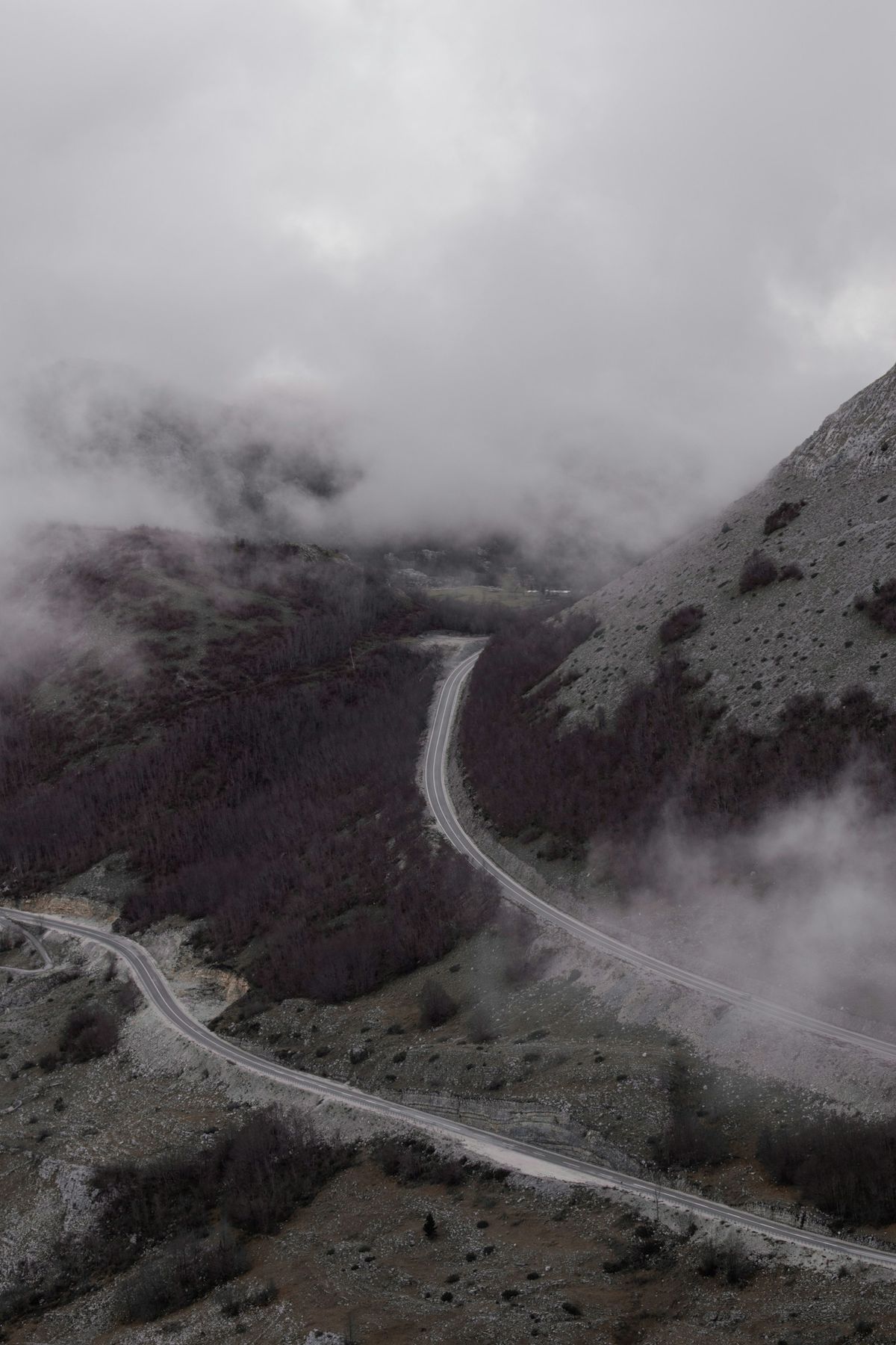 A winding mountain road through the Balkans