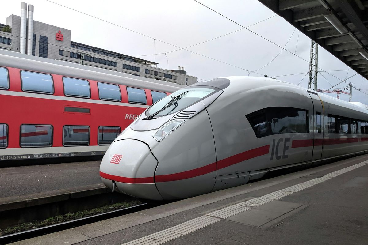 High-speed train at a German station