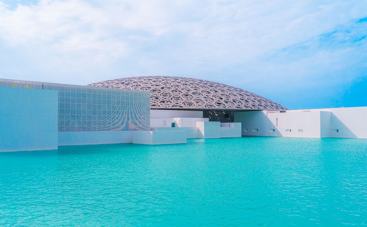 Louvre Abu Dhabi dome by the waterfront