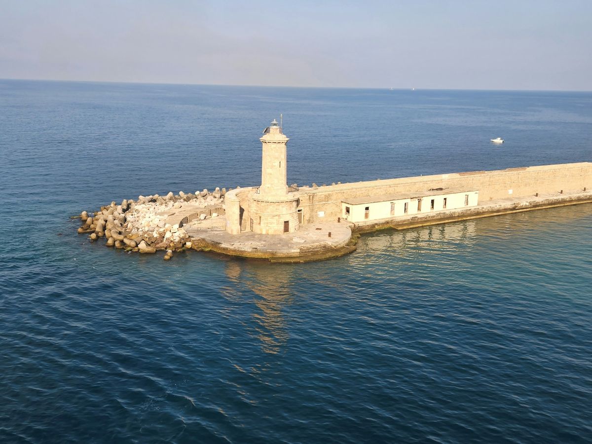 Lighthouse at the entrance to Civitavecchia harbour