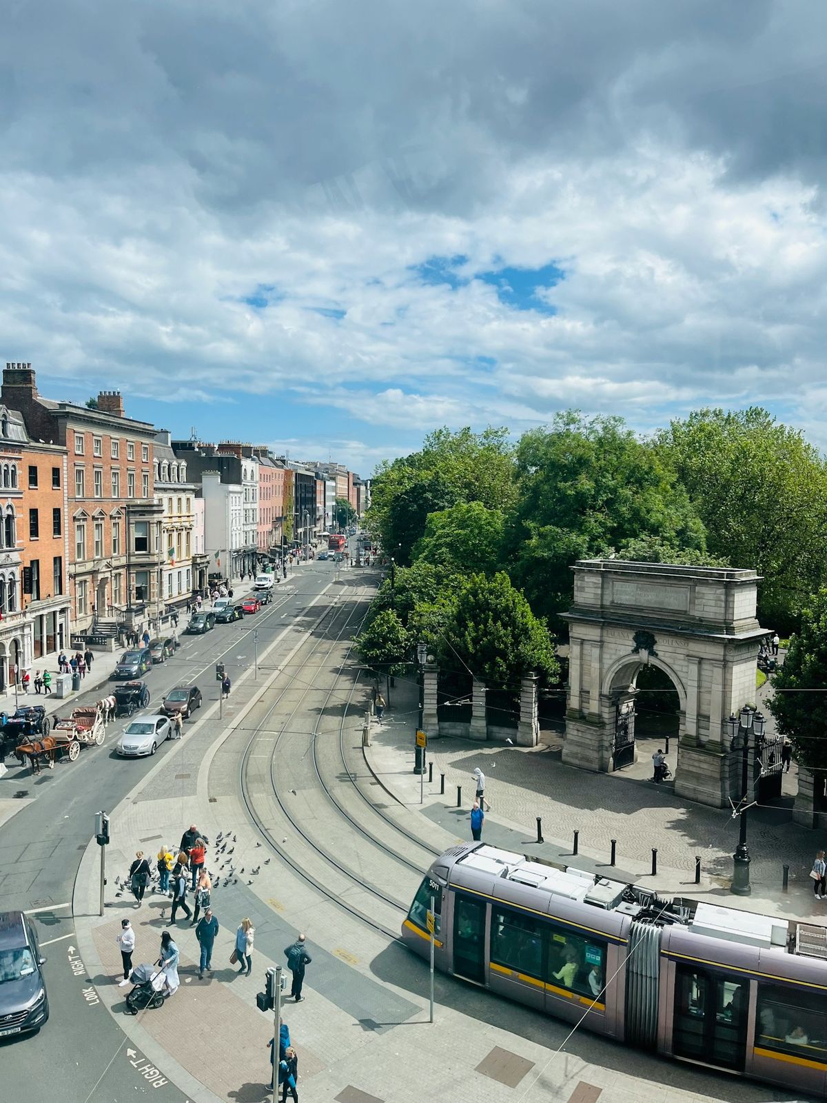 Luas tram on Dublin city street