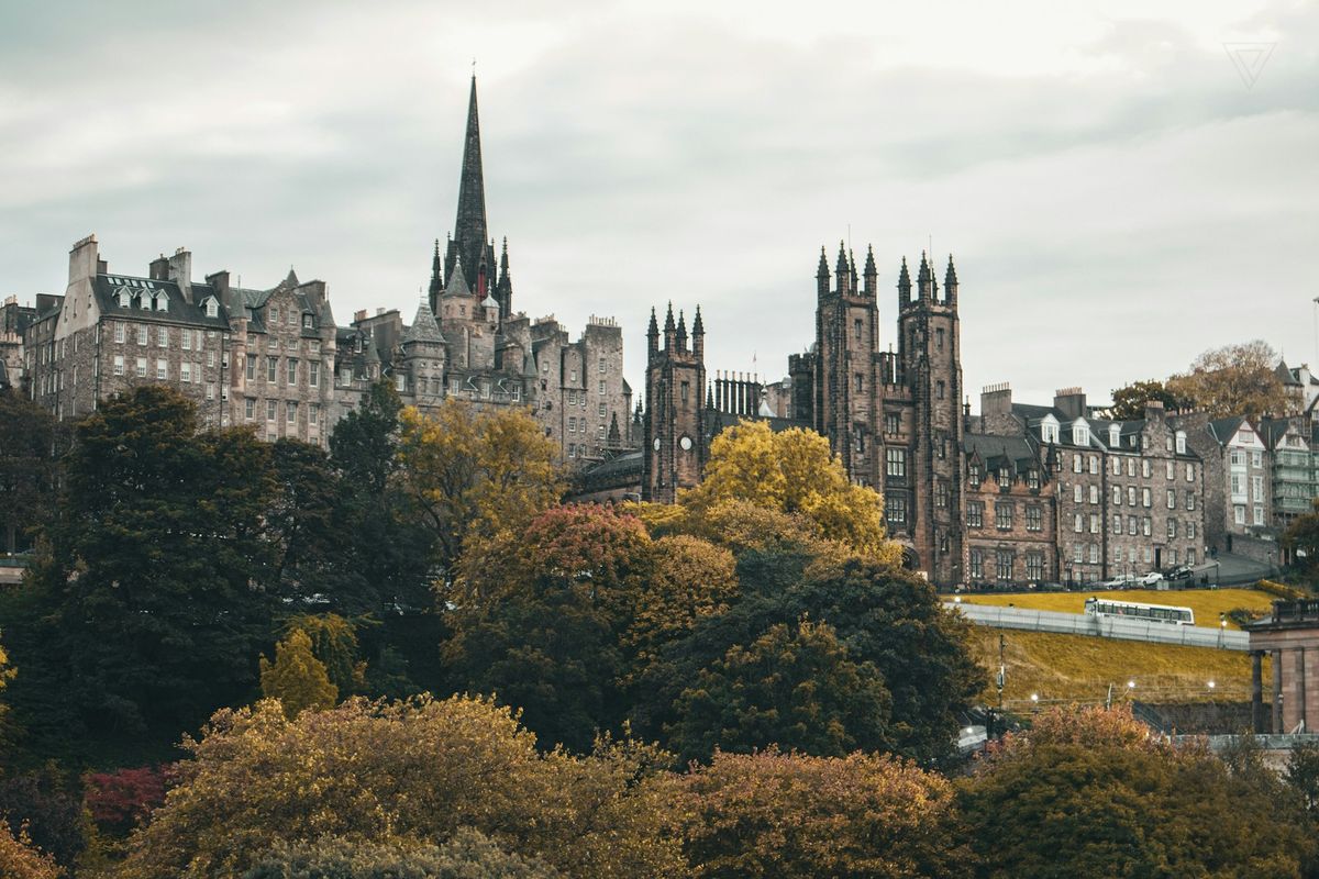 Edinburgh Castle on volcanic rock above the city