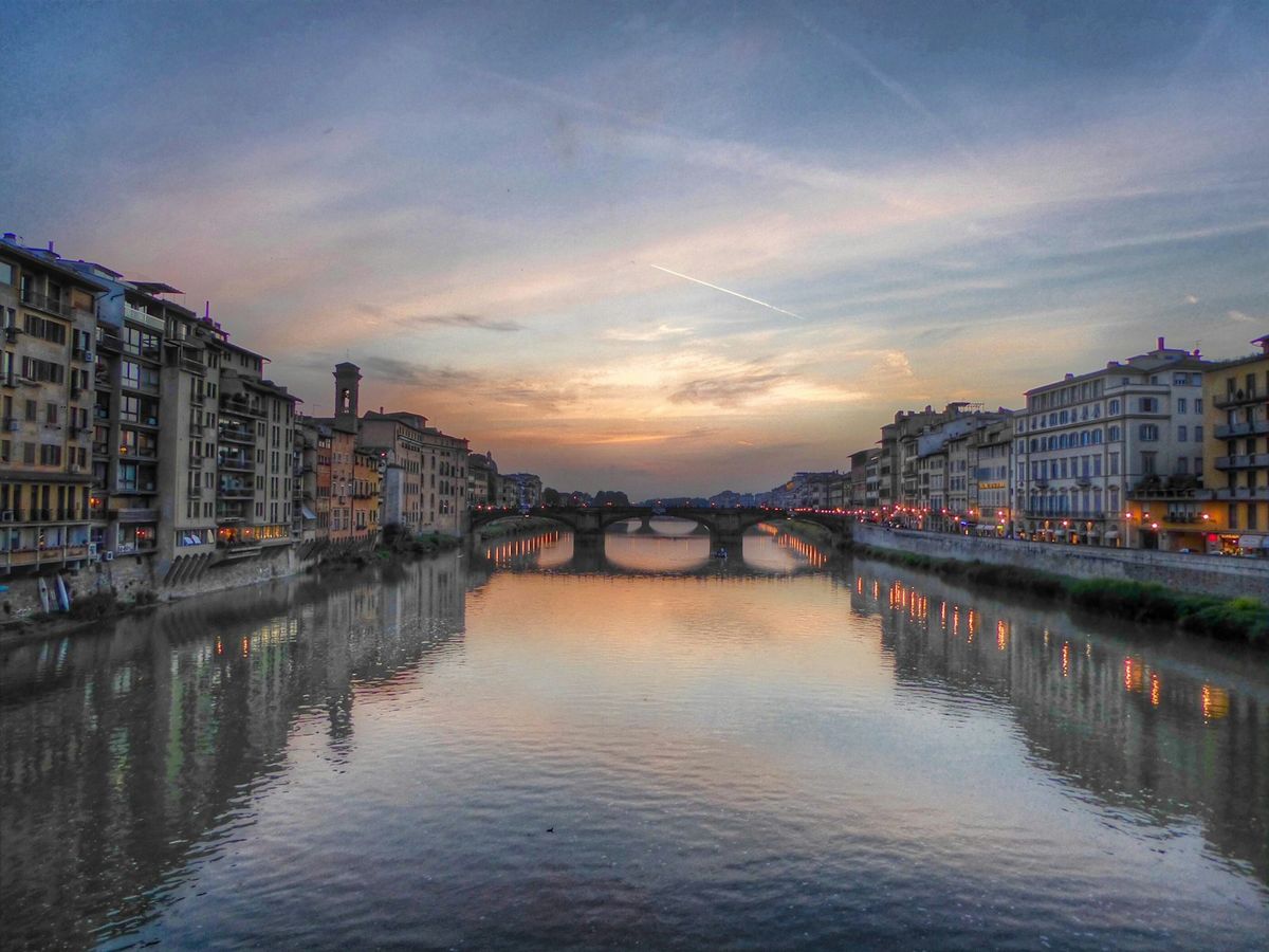 Ponte Vecchio historic bridge over the Arno river in Florence