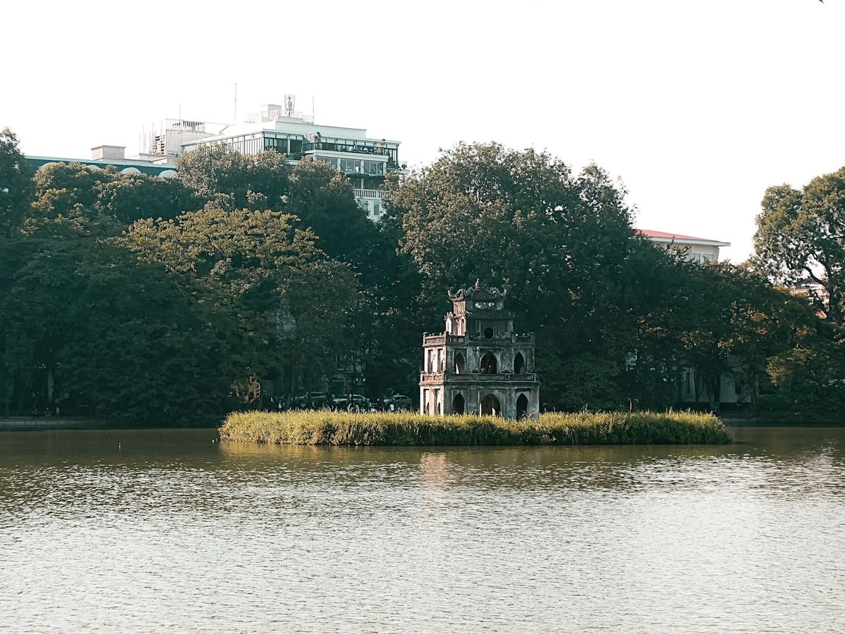 The Turtle Tower on Hoan Kiem Lake in Hanoi