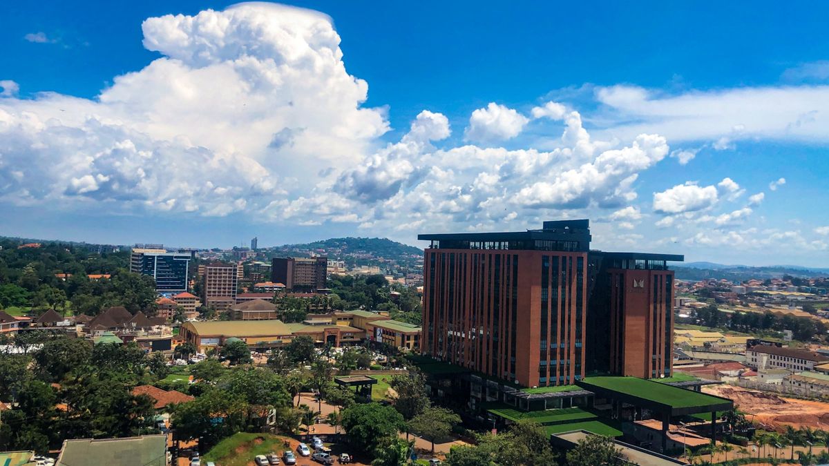 Kampala city skyline viewed from a tall building