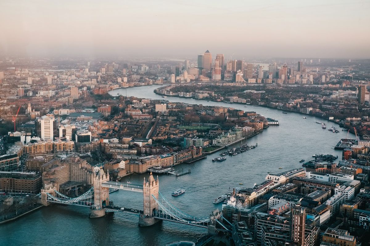 Aerial view of the London skyline during daytime