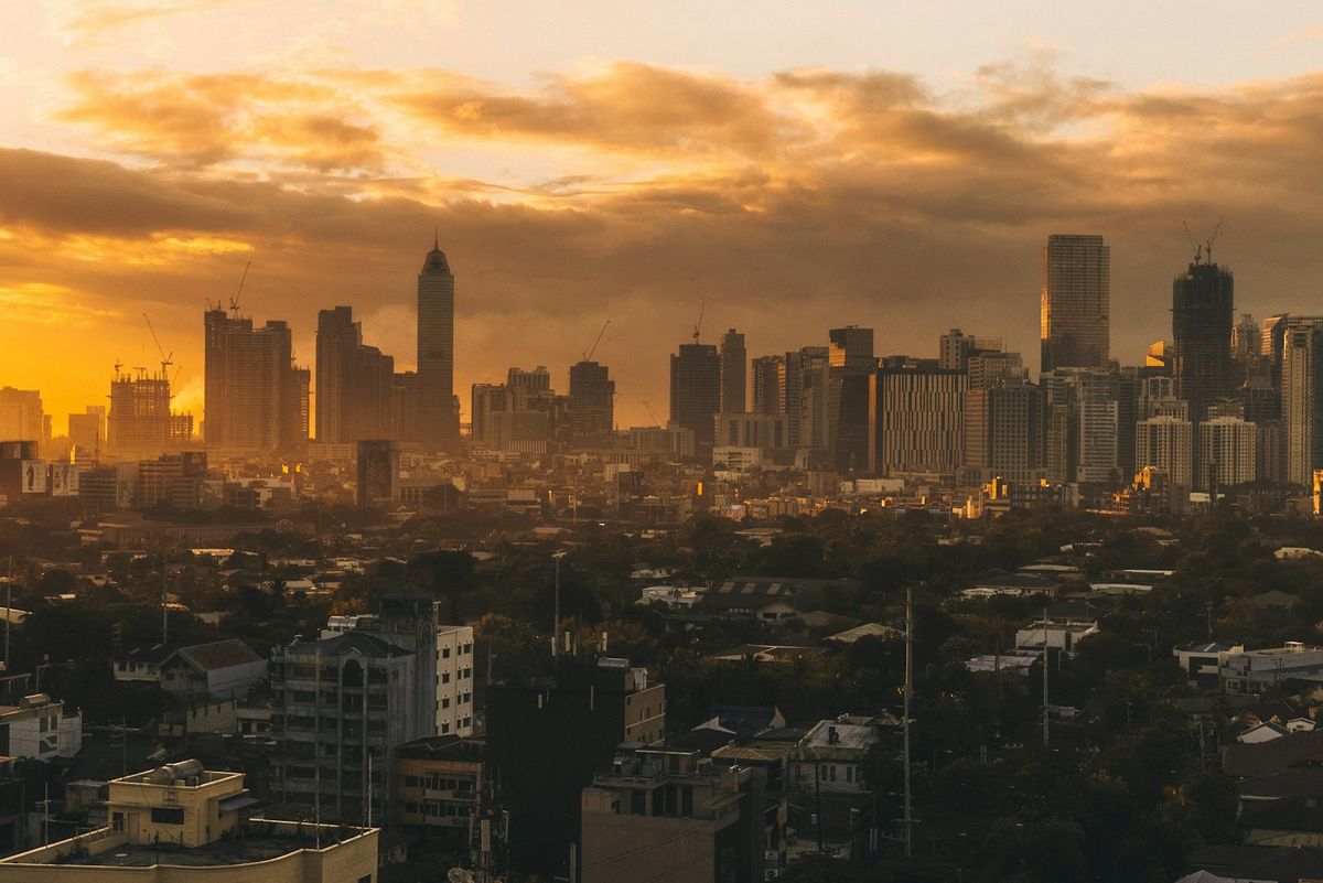 Aerial view of Manila city skyline