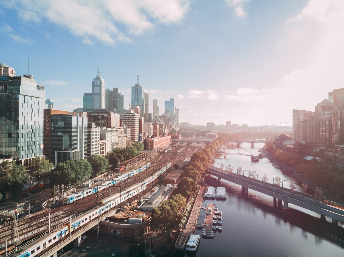 Melbourne skyline along the Yarra River