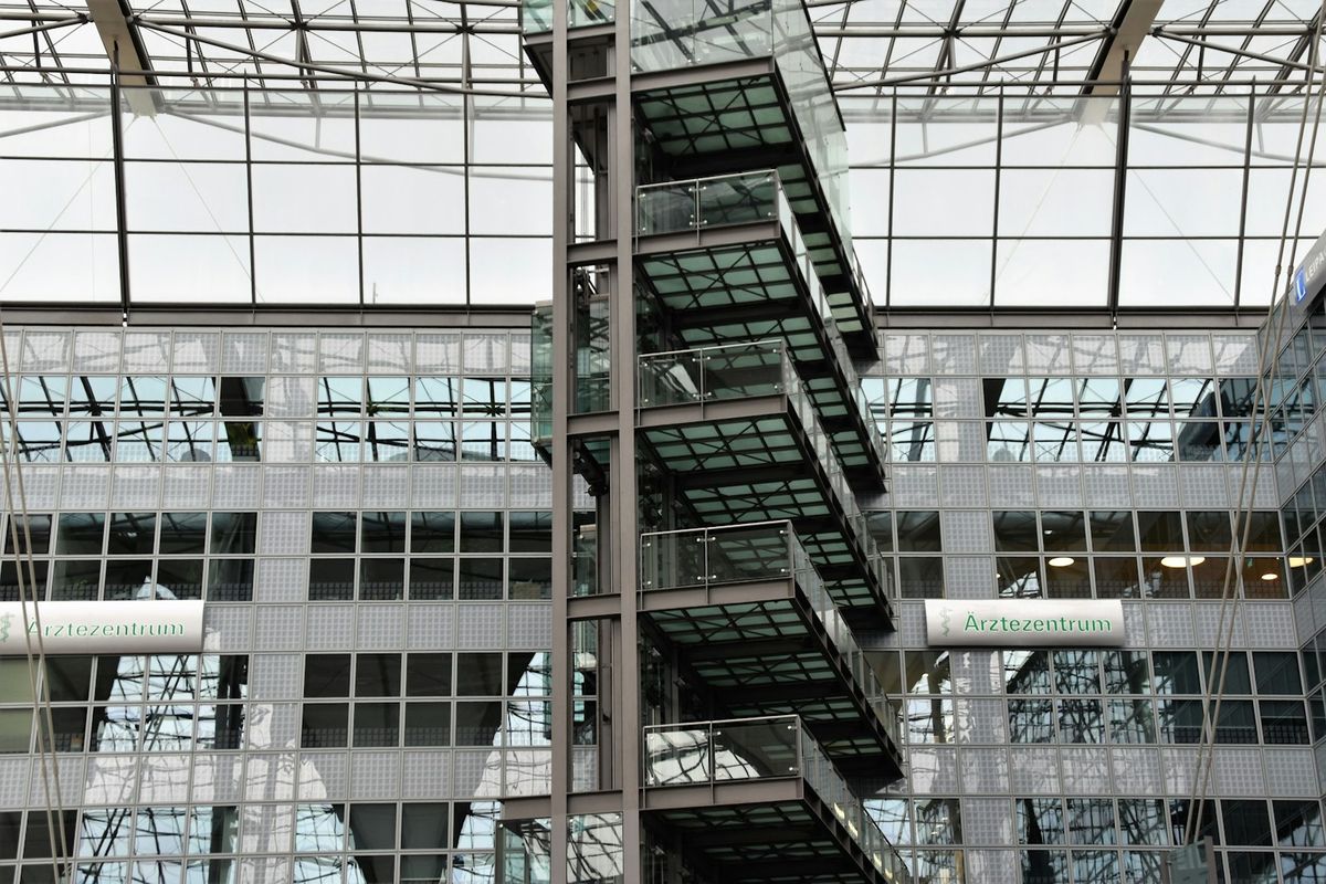 Munich airport terminal exterior building