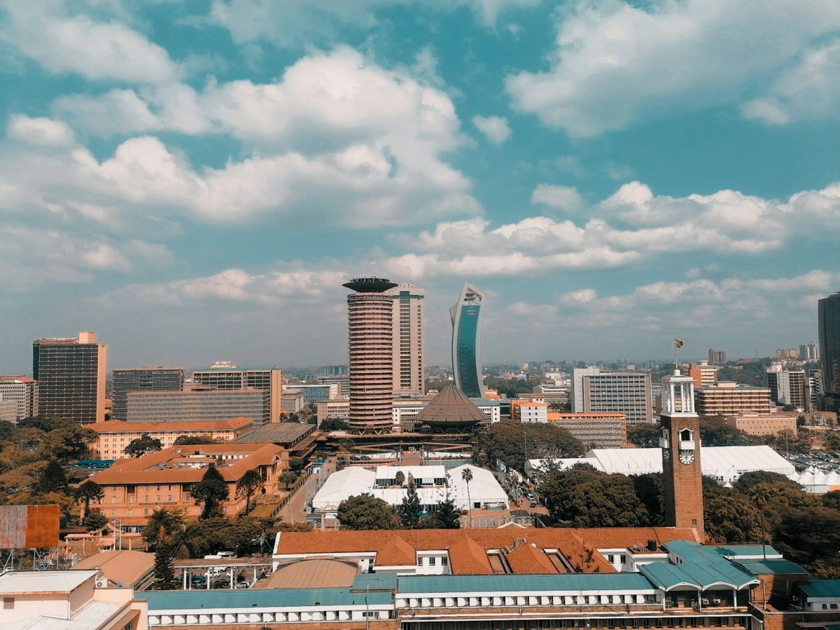 Nairobi skyline with tall buildings