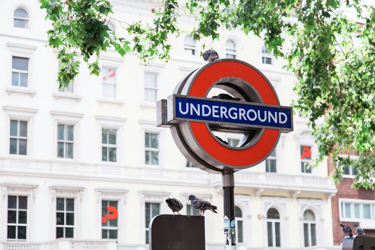 Red London Underground roundel signage