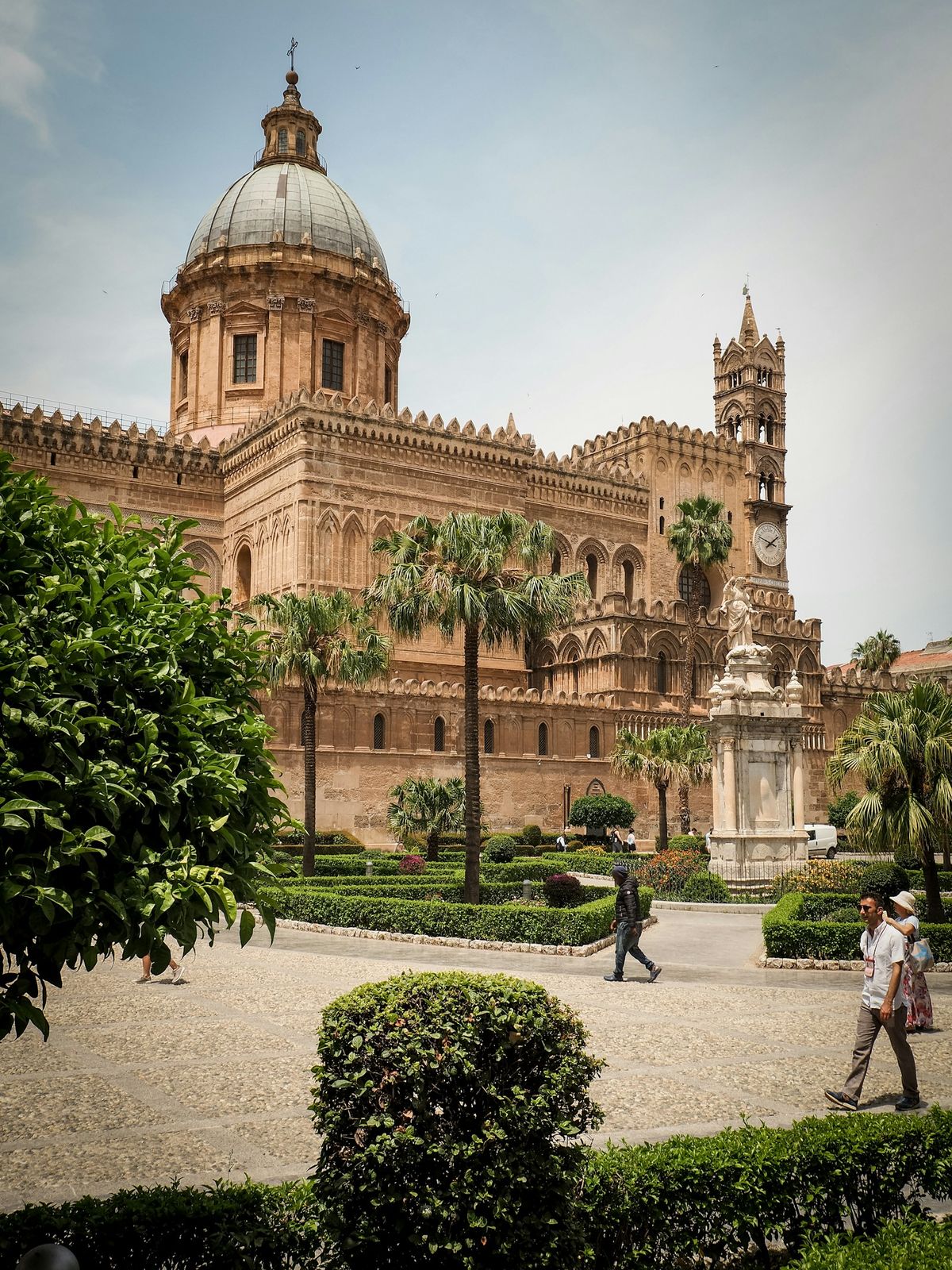 Palermo Cathedral against a blue sky