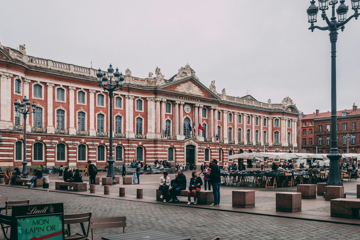 Toulouse street with the Capitole building in the background