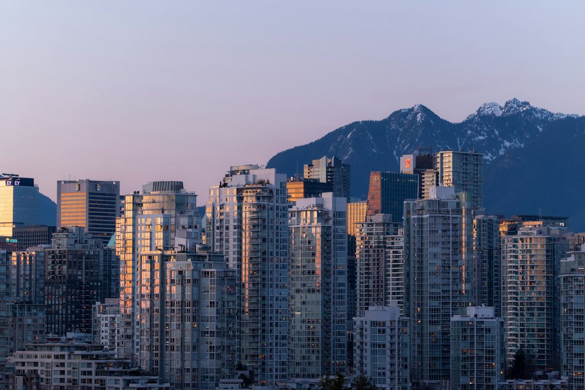 Vancouver skyline with mountains, British Columbia