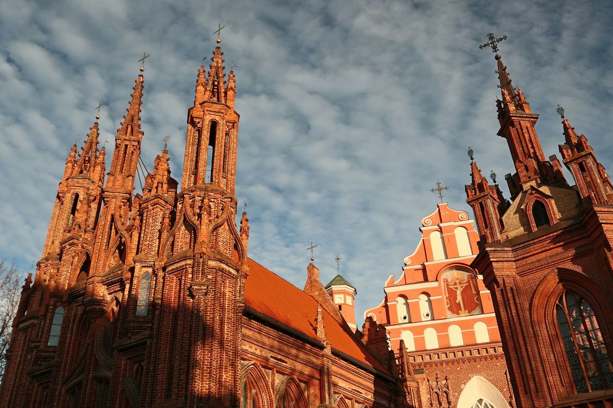 Vilnius cathedral bell tower and old town