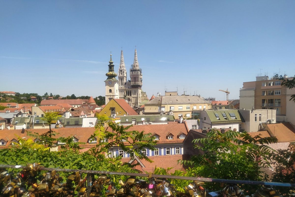 Zagreb urban cityscape with rooftops