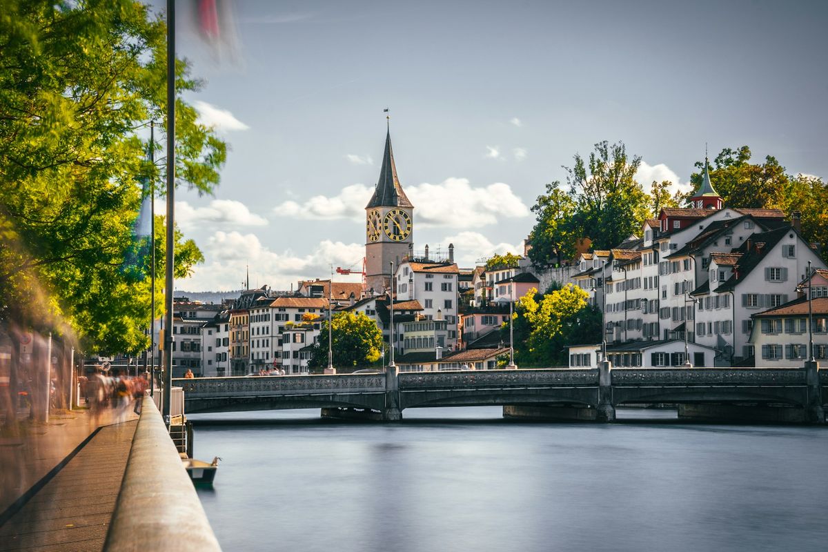 Bridge over the Limmat River in Zurich's old town