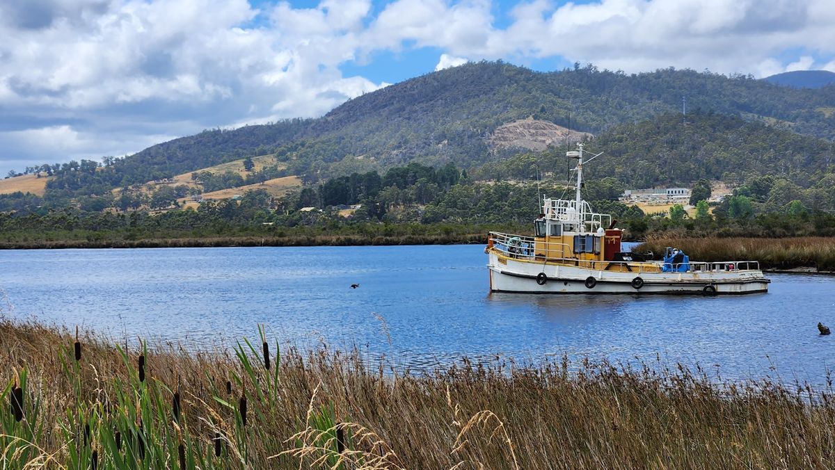 Boat on a river near Hobart, Tasmania