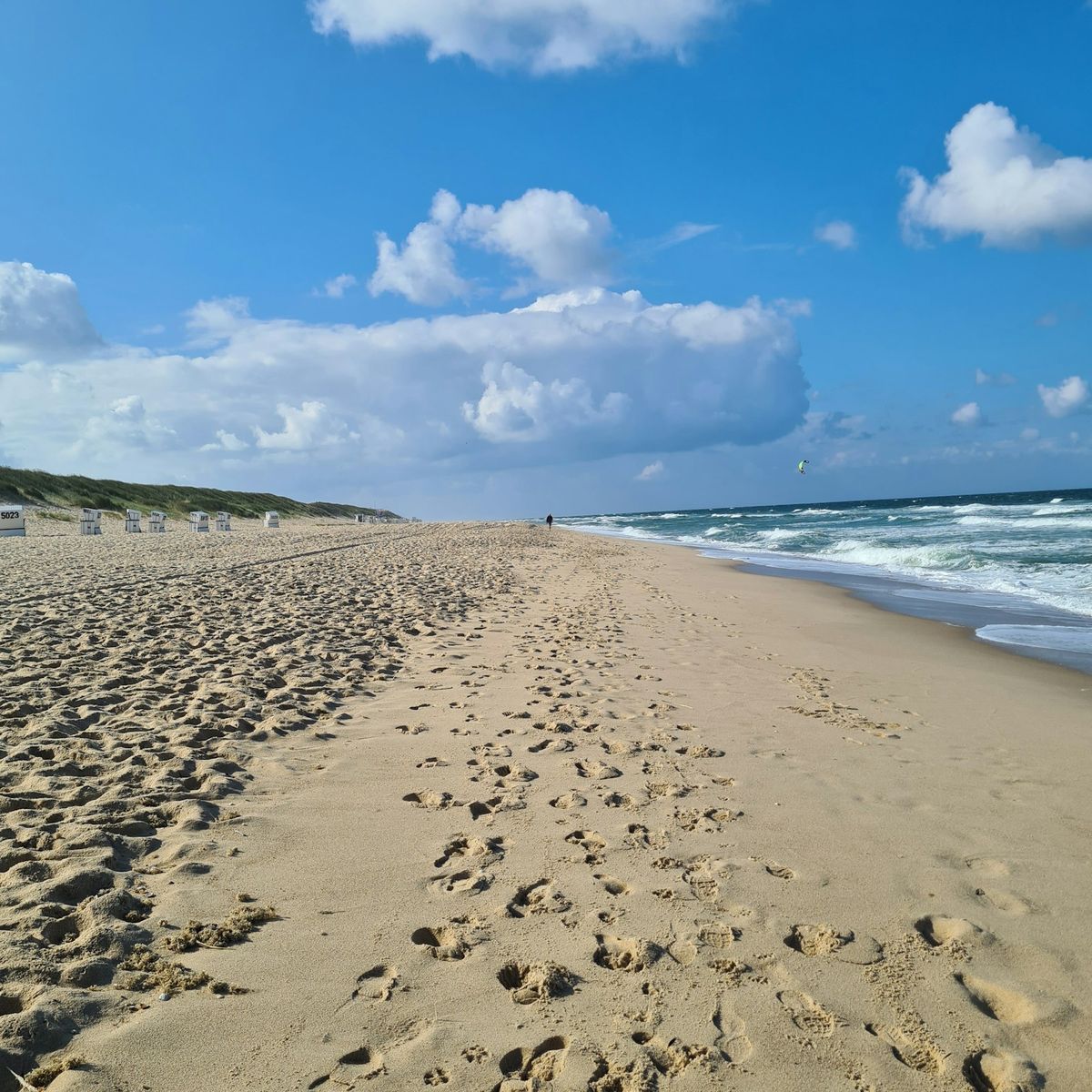 Sandy beach on Sylt island, North Sea coast