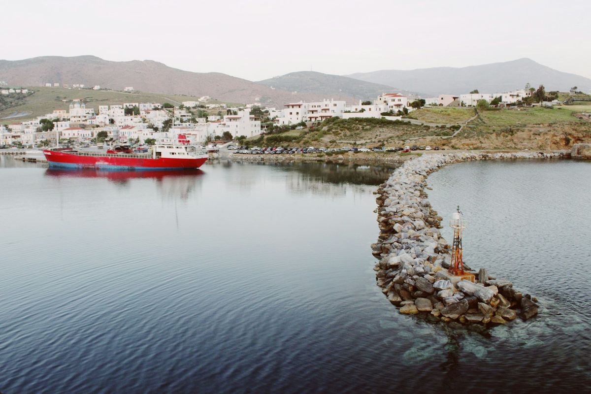 A ferry sailing on open water