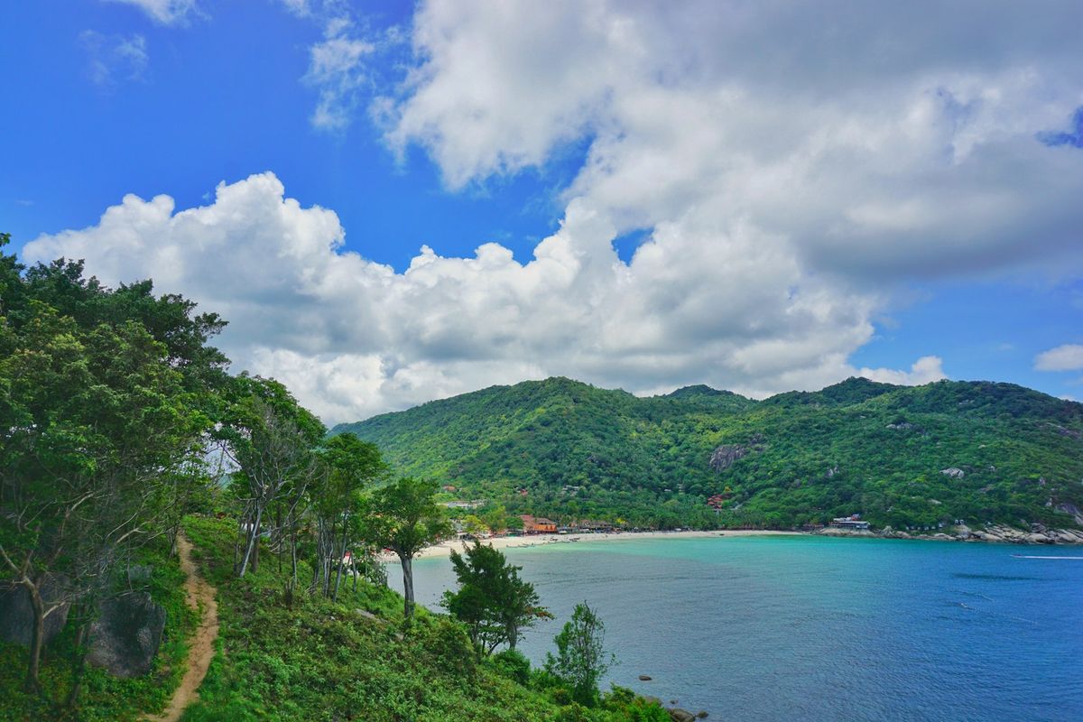 Turquoise bay and lush tropical coast at Koh Phangan