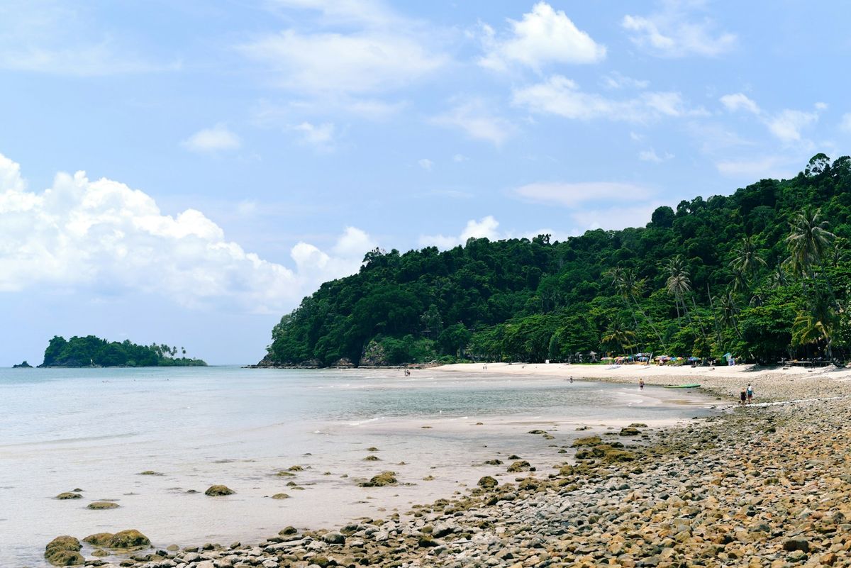 Lush tropical seashore at Koh Chang island Thailand