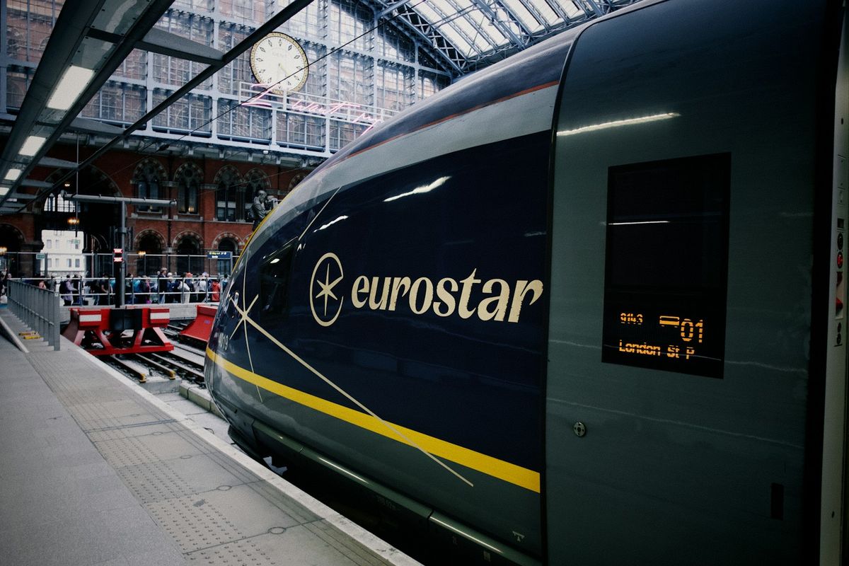 Eurostar train at St Pancras International station