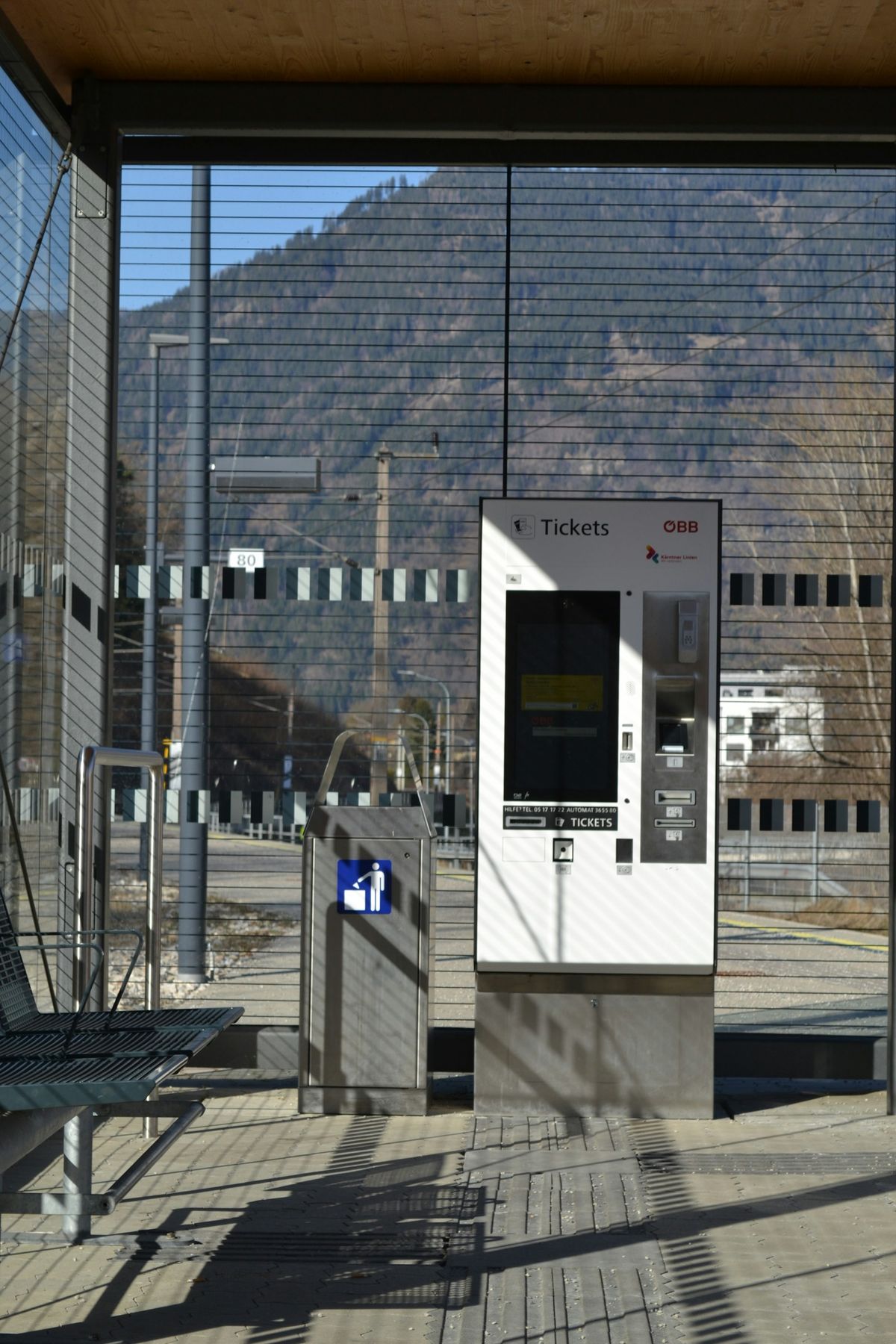 A train station ticket machine for buying tickets