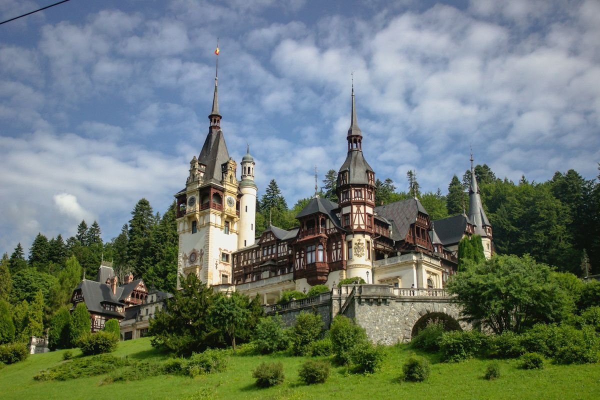 Medieval castle on a hilltop in Romania, Transylvania