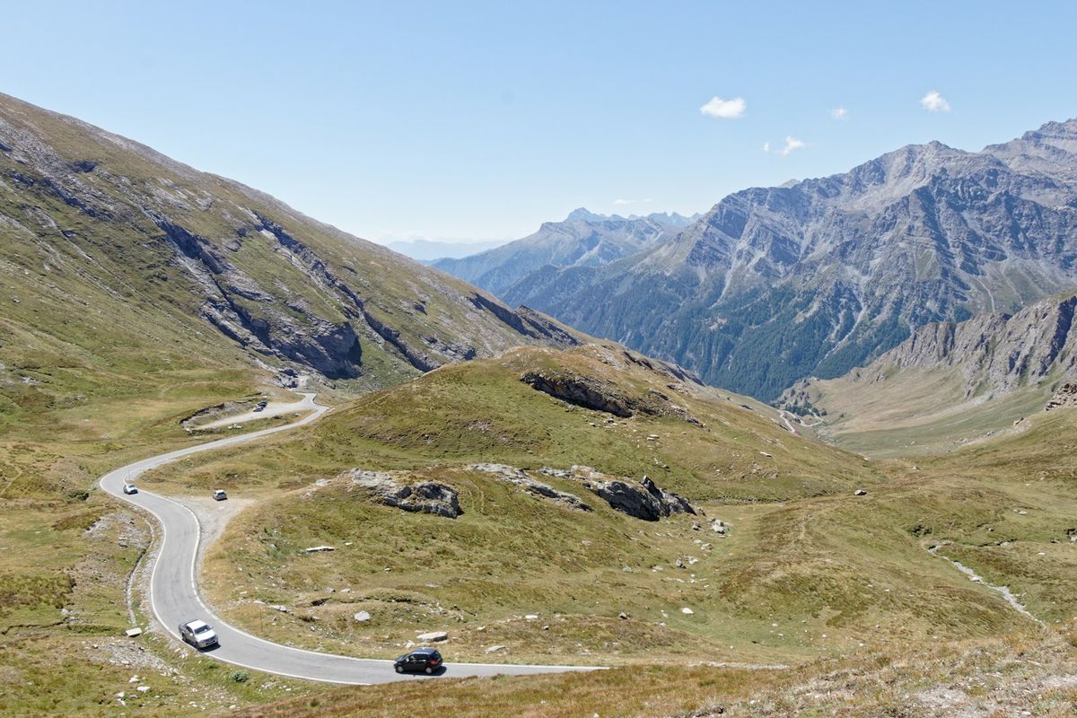 Winding mountain road through the French Alps on the Route Napoleon