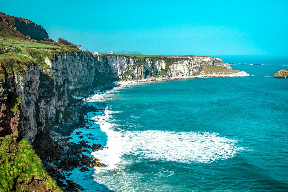White rocky cliffs along the Wild Atlantic Way on the Irish west coast