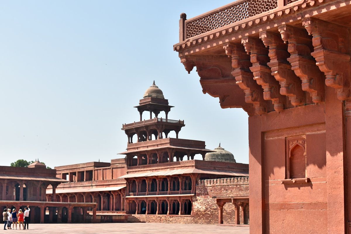 Ancient red sandstone architecture at Fatehpur Sikri
