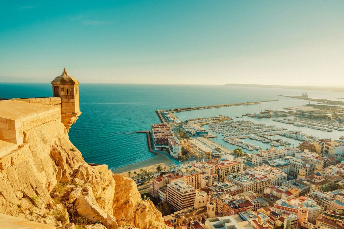 Elevated view of Alicante coastal city