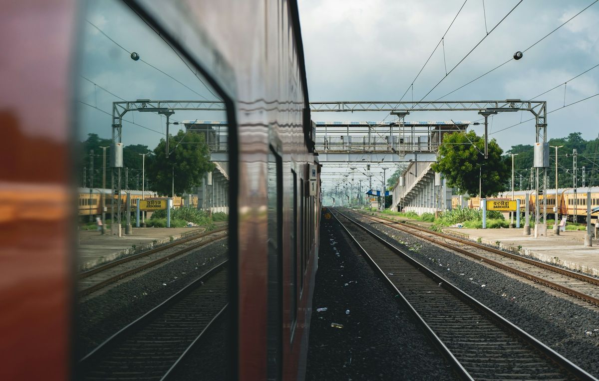 View from an Indian train window during the journey