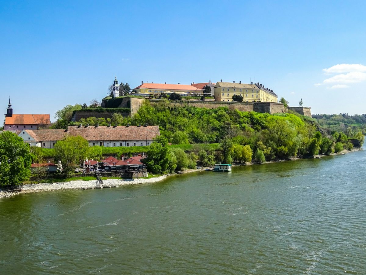 Petrovaradin Fortress overlooking the Danube river, Novi Sad, Serbia