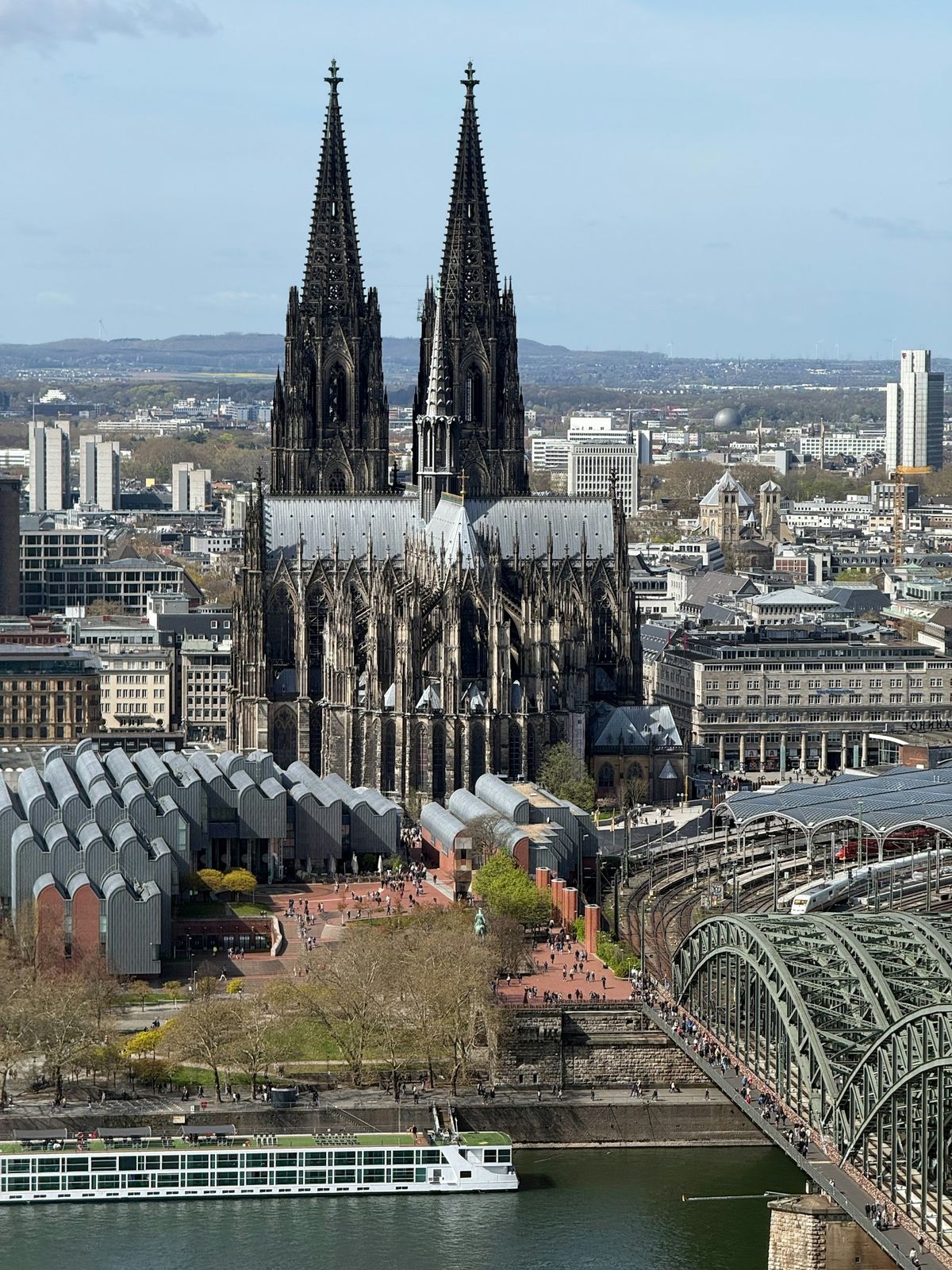 Cologne Cathedral with the Hohenzollern Bridge and Rhine River
