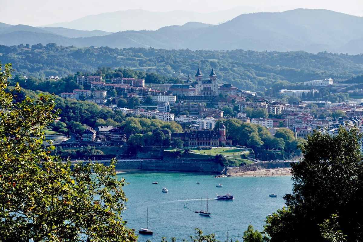 City view overlooking the bay of San Sebastian, Basque Country