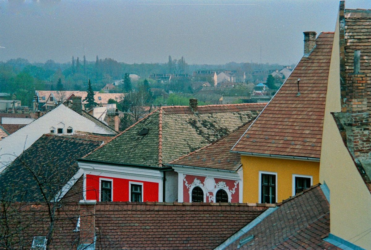 Colorful old town rooftops in Szentendre, Hungary