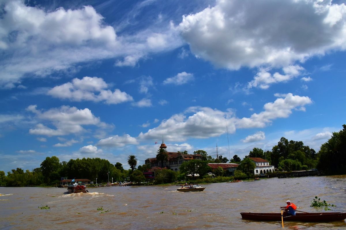 Boats on the river delta at Tigre, near Buenos Aires