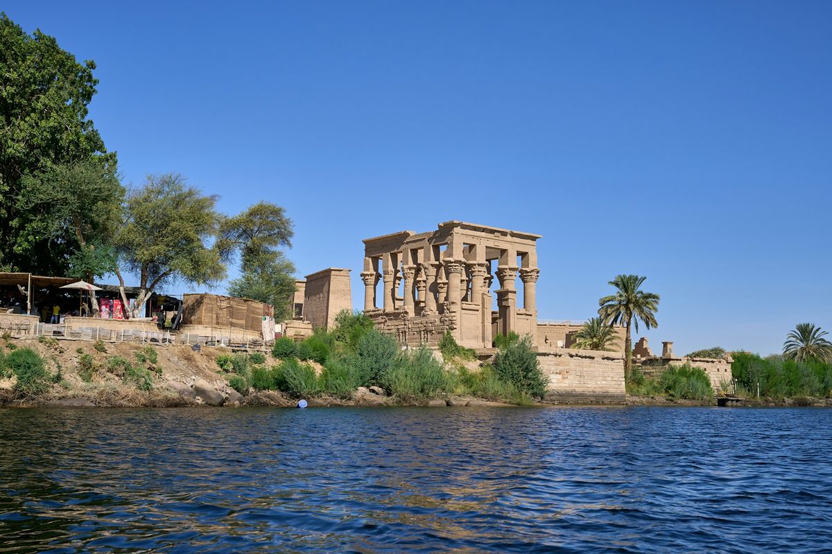 Philae Temple on its island in the Nile near Aswan, Egypt