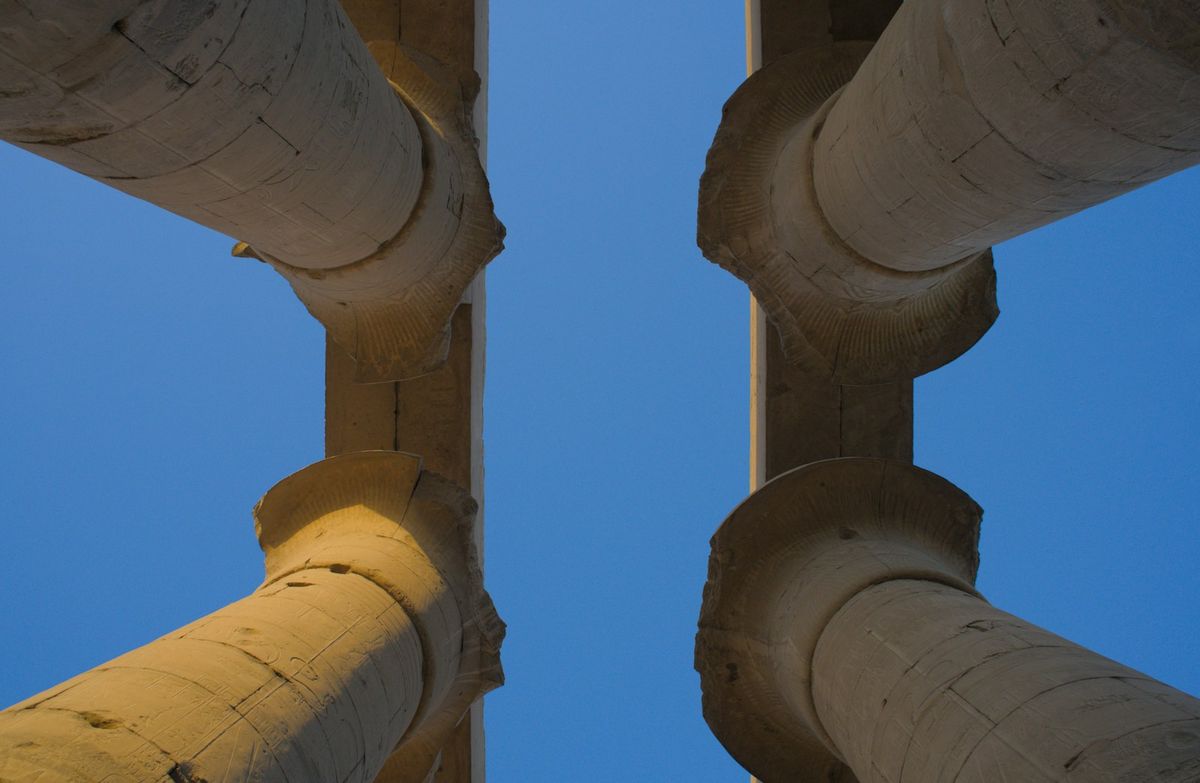 Luxor temple ancient Egyptian stone columns