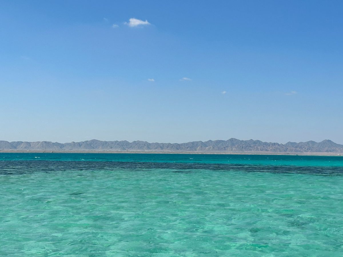 Red Sea coastline with mountains near Sharm el-Sheikh, Egypt