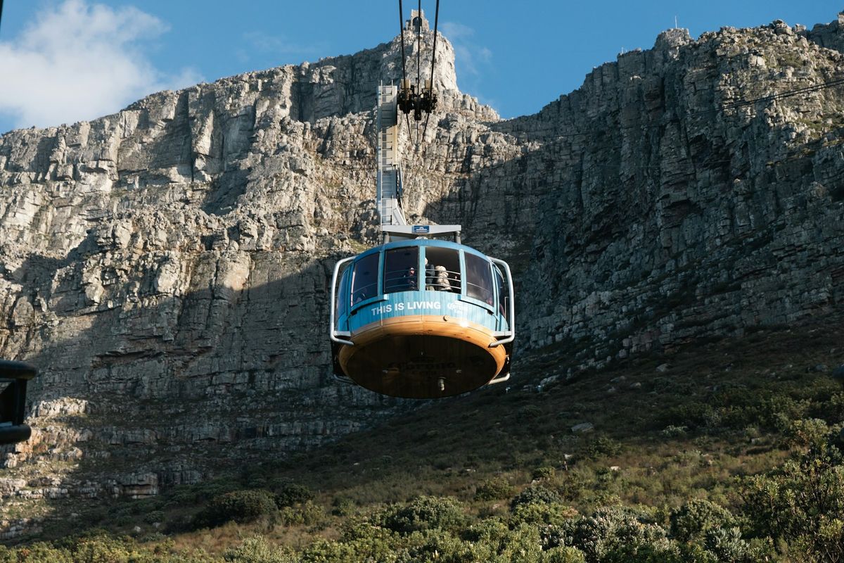 Cable car ascending Table Mountain, Cape Town