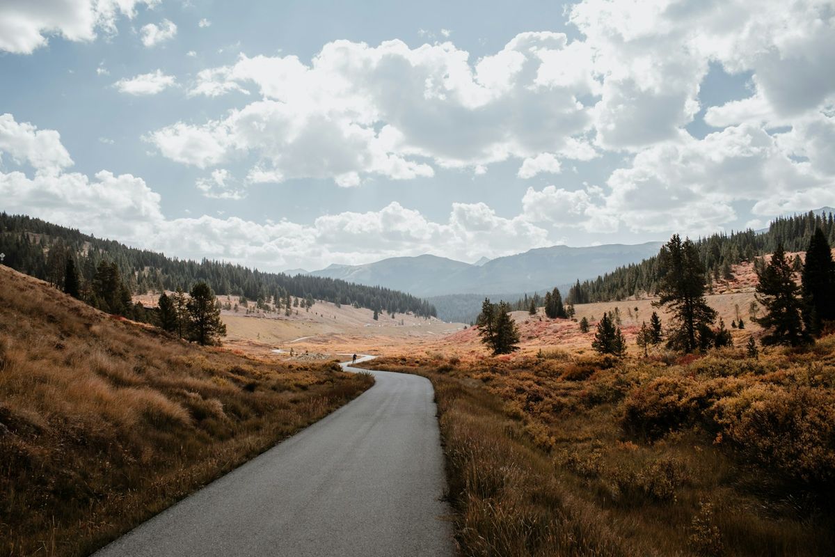 Alpine road across the tundra of Trail Ridge Road, Rocky Mountain National Park