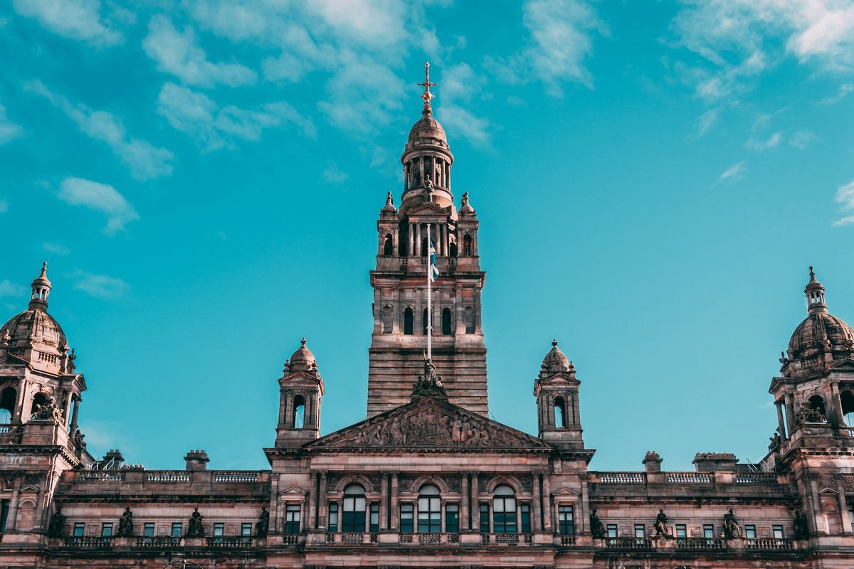 Glasgow clock tower building