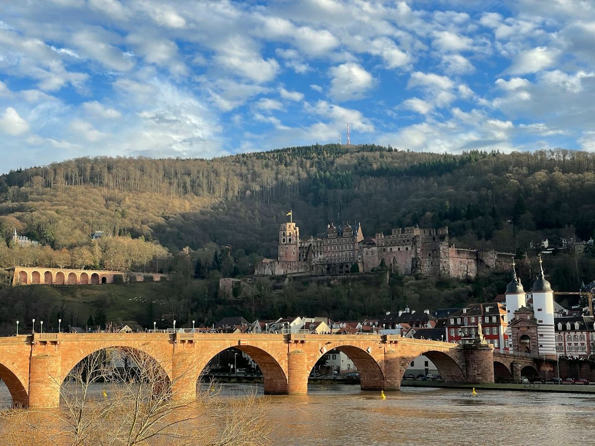 Heidelberg's Old Bridge over the Neckar with the castle above